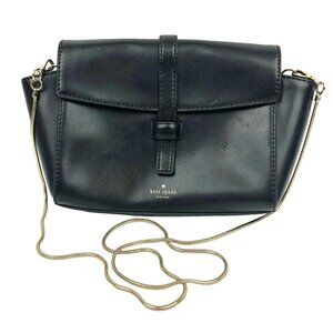 Kate Spade Riverside Street Black Leather Gold Chain Crossbody Bag Purse Handbag